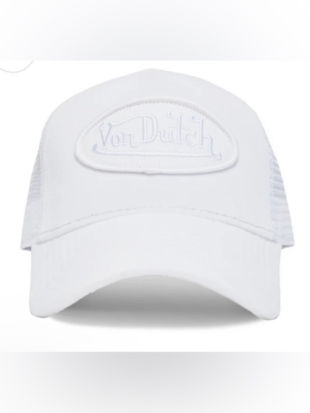 Von Dutch White Velvet Trucker Hat